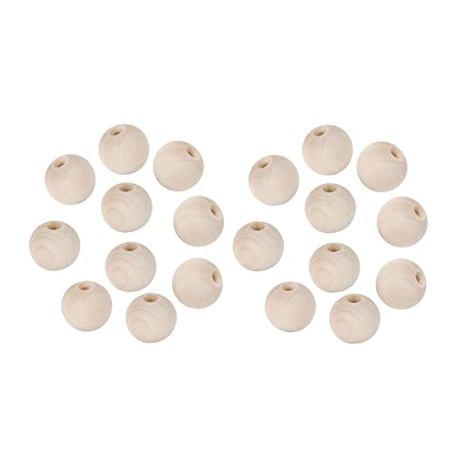 Homoyoyo 20 Stück Holzperlen Runde Diy Bastelperlen Zubehör für Schmuck Armbänder und Anhänger Hellgelb Kreative Perlen für Heimdekoration und Persönliche Projekte von Homoyoyo