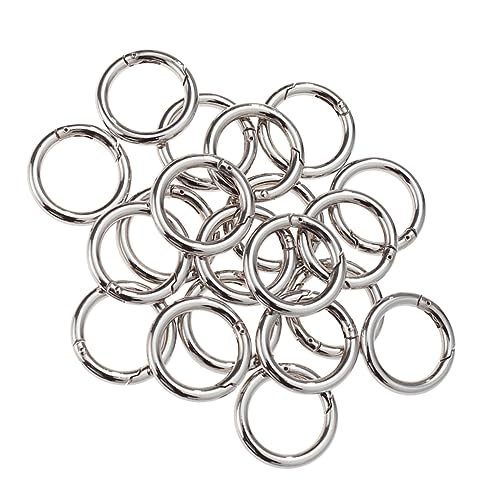 Homoyoyo 20 Stück Keyring -Federschnalle Sprungring Teilt Karabiner als Schlüsselanhänger Poliert schlusselketten schlüsselketten Schlüsselanhänger Biegeringe Biegering für Schmuck Silver von Homoyoyo