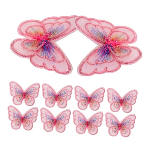 Homoyoyo 20 Stück Kleiderflicken Hochzeit Schmetterling Geburtstag Dekorationen Party Stickerei Stoffverzierungen Mit Schmetterlingen Flecken Geformt Nähen Dekorativ Kleidung Polyester Rosa von Homoyoyo