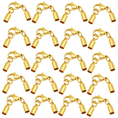 Homoyoyo 20 Stück Lederband Verschluss Multifunktionale Schmuckverbindung Einfacher Hummerverschluss für Armband und Halskette Lochgröße Gold Homoyoyo 20 Stück Lederband Verschluss Multifunktionale Schmuckverbindung Einfacher Hummerverschluss für Armband und Halskette Lochgröße Gold von Homoyoyo