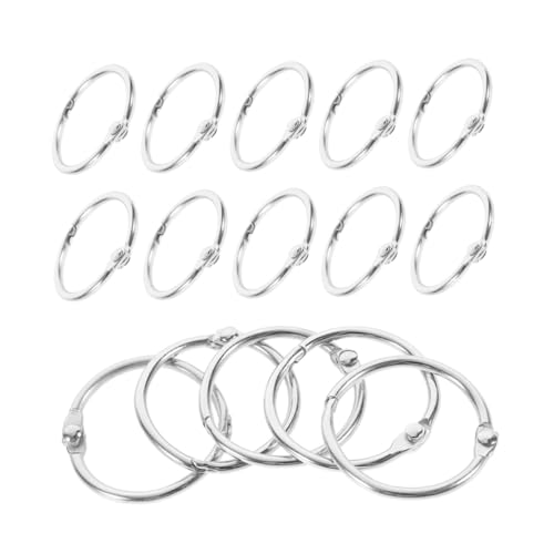 Homoyoyo 20 Stück Metall Binder Ringe für Lose Buchringe DIY Buchbindung Stabile Öffnungsringe für Scrapbooking und Karteikarten Innendurchmesser für Kreative Projekte von Homoyoyo