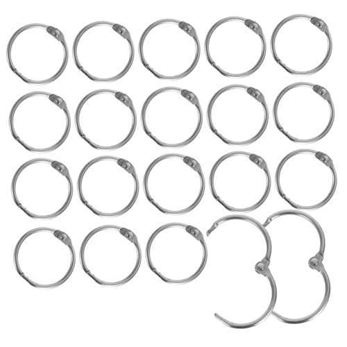 Homoyoyo 20 Stück Metall Lose Buchringe Robuste Binder Ringe Einfach zu Öffnen und Schließen für Karteikarten Scrapbooks Indexkarten Schlüsselanhänger Büro und Schule von Homoyoyo