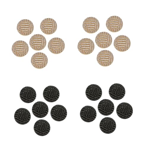 Homoyoyo 20 Stück Metallknöpfe Stylische Nähknöpfe für Kleidung Taschen und DIY Projekte Rund Glänzend Gold und Schwarz für Blazer und Strickjacken von Homoyoyo