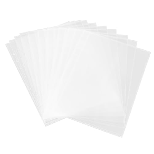 Homoyoyo 20 Stück PVC Klarsichthüllen für Foto und Kartenaufbewahrung Wiederverwendbare Locher Einsätze Praktische Sammlertaschen für Studenten und Dokumente von Homoyoyo
