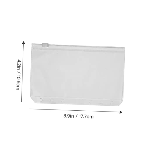 Homoyoyo 20 Stück PVC Reißverschluss Beutel Wasserfeste Reißfeste Organizer Taschen für Visitenkarten Stifte Notizen Kompatibel mit Ringbuch Langlebige Aufbewahrungstaschen von Homoyoyo