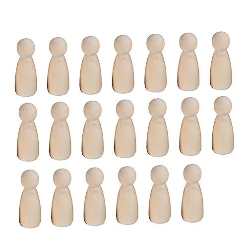 Homoyoyo 20 Stück Puppenkörper aus Holz bastelset basteln für kinderknallzeug toys for puppe zum anmalen Dolly Steckpuppen unvollendet Holzpuppen Bambus Yellow von Homoyoyo