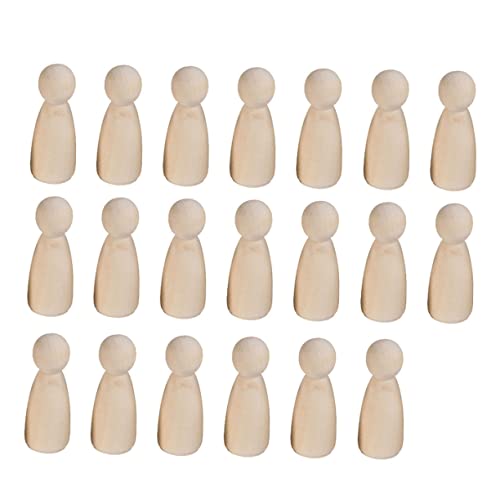 Homoyoyo 20 Stück Puppenspielzeug aus Holz Kind für Graffiti-Puppe unbemalte Peg-Puppen Artikel bemalte Puppe DIY holzfiguren menschen Holzpuppen Puppenkörper aus Holz Bambus Yellow von Homoyoyo