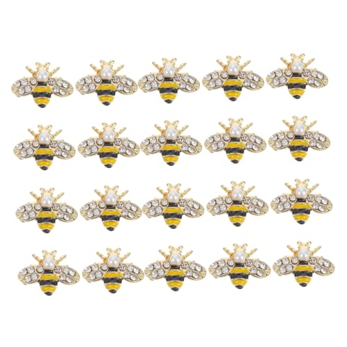 Homoyoyo 20 Stück Teiliges Bienen nagelcharms aus Legierung Nail Art Dekoration Langlebige DIY Nagelornamente Geeignet für Kreative Nageldesigns bei Partys und Alltag von Homoyoyo