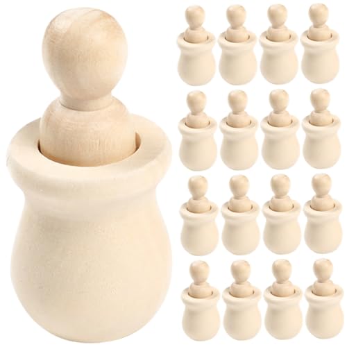 Homoyoyo 20 Stück Teiliges Blanke Holzfiguren zum Bemalen Glatte DIY Holzpuppen für Sichere Bastel holztiere Unbemalte Holzdekoration zum Kreativen Bemalen und Gestalten von Homoyoyo