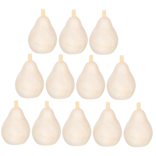 Homoyoyo 20 Stück Teiliges DIY Unbemalte Holzfrüchte Bastelset Unvollendete Fruchtformen Holzfiguren zum Bemalen Kreative Handarbeitsspielzeuge von Homoyoyo