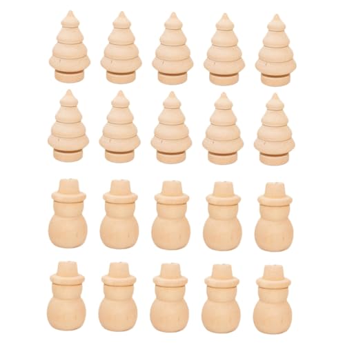 Homoyoyo 20 Stück Teiliges DIY Weihnachtsbaum und Schneemann Holzfiguren zum Bemalen Handgefertigte Puppen für Kreative Weihnachtsdekoration Fördert Fantasie und Feinmotorik bei Kindern Homoyoyo 20 Stück Teiliges DIY Weihnachtsbaum und Schneemann Holzfiguren zum Bemalen Handgefertigte Puppen für Kreative Weihnachtsdekoration Fördert Fantasie und Feinmotorik bei Kindern von Homoyoyo