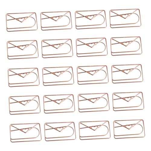 Homoyoyo 20 Stück Teiliges Dekorative Büroklammern Roségold Filigrane Umschlag Form Praktische Organizer Clips für Karten Notizen Fotos und Dokumente im Büro und Zuhause von Homoyoyo