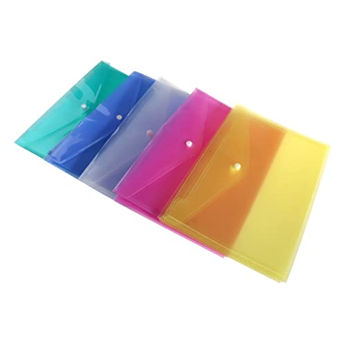 Homoyoyo 20 Stück Teiliges Dokumentenmappe Transparente PP Sichttaschen mit Praktischem Druckknopf Bunte Büro und Schreibwaren Sicherer Dokumentenorganizer für Schule Büro und Zuhause von Homoyoyo