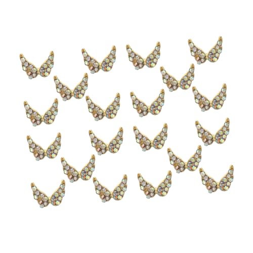 Homoyoyo 20 Stück Teiliges Glitzer strasssteine in Flügelform Glänzende Nageldekorationen aus Hochwertiger Selbstklebende Maniküre Charms für Natürliche und Künstliche Nägel Modischer von Homoyoyo