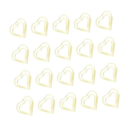 Homoyoyo 20 Stück Teiliges Herzförmige Metall papierklammern Kreative Foto Notizhalter Langlebiges Design Goldfarbene Büroklammern Für Zuhause und Schule Homoyoyo 20 Stück Teiliges Herzförmige Metall papierklammern Kreative Foto Notizhalter Langlebiges Design Goldfarbene Büroklammern Für Zuhause und Schule von Homoyoyo