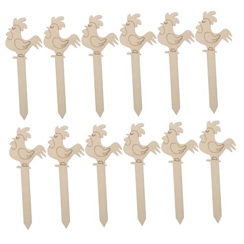 Homoyoyo 20 Stück Teiliges Holz Lesezeichen Rooster Modellierbare Blanko Bookmarks Leichtes DIY Dekorationen für Party Geschenkideen und Vielseitige Verwendung von Homoyoyo