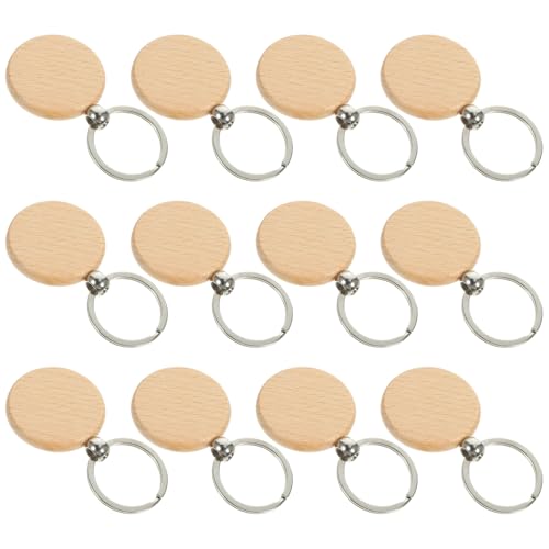 Homoyoyo 20 Stück Teiliges Holz Schlüsselanhänger Rohlinge aus Buchenholz Stabile DIY Blanko Schlüsselringe zum Gravieren Personalisierbare Holzanhänger für Schlüssel Taschen und von Homoyoyo