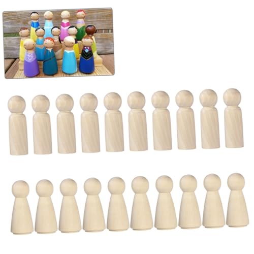 Homoyoyo 20 Stück Teiliges Holzfiguren zum Bemalen Nachhaltige DIY Holzpuppen für Glatte Oberfläche Kreative Bastelspielzeuge für Jungen und Mädchen um Fantasie und Geschicklichkeit zu Homoyoyo 20 Stück Teiliges Holzfiguren zum Bemalen Nachhaltige DIY Holzpuppen für Glatte Oberfläche Kreative Bastelspielzeuge für Jungen und Mädchen um Fantasie und Geschicklichkeit zu von Homoyoyo