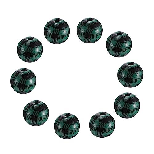 Homoyoyo 20 Stück Teiliges Holzperlen mit Klassischem Karomuster Natürliche Spacer Holzperlen für DIY Schmuckherstellung Geeignet für Armbänder Halsketten Ohrringe und Festliche von Homoyoyo