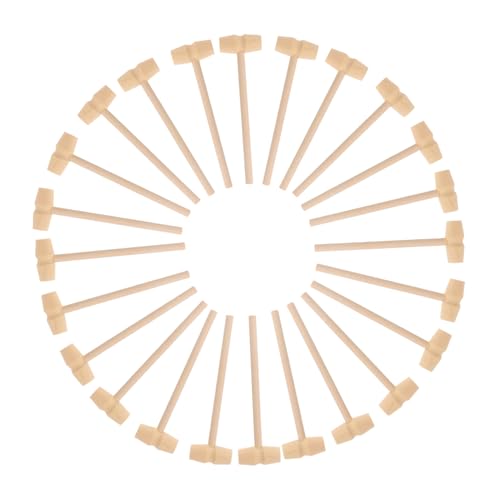 Homoyoyo 20 Stück Teiliges Mini Holzhammer für Naturbelassene DIY Mallet Spielzeuge Leichte Hölzerne Kinderhämmer in Hellem Gelb Fördern Hand Augen Koordination und Motorische Fähigkeiten von Homoyoyo