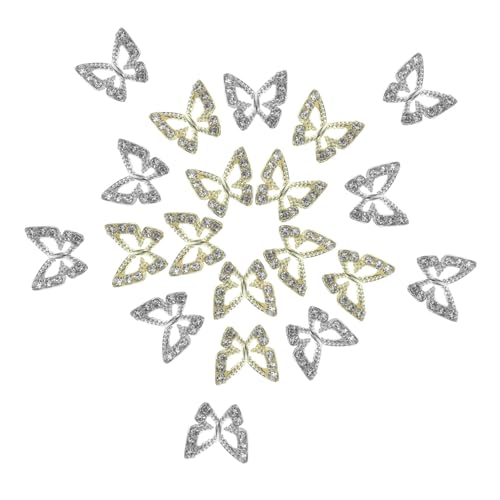 Homoyoyo 20 Stück Teiliges Nail Art Charms mit Schmetterlings motiven und Strasssteinen Leichte Maniküre Dekoration für Weihnachten Hochzeit Geburtstag DIY Nagelkunst Zubehör für Damen Homoyoyo 20 Stück Teiliges Nail Art Charms mit Schmetterlings motiven und Strasssteinen Leichte Maniküre Dekoration für Weihnachten Hochzeit Geburtstag DIY Nagelkunst Zubehör für Damen von Homoyoyo