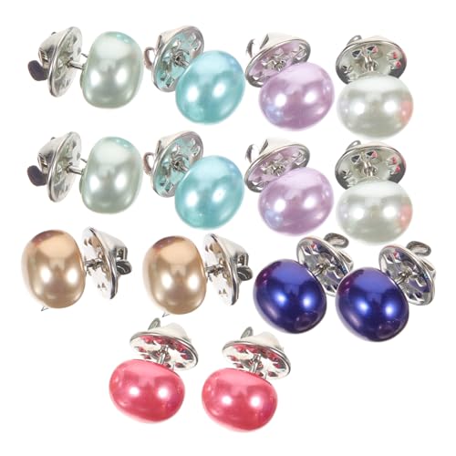 Homoyoyo 20 Stück Teiliges No Sew Knöpfe für Hemden und Jeans Farbige Metallknöpfe mit Perlenoptik Einfache Anbringung ohne Nähen Stabile Broschennadeln zum Schutz und Zufällige Farbe von Homoyoyo