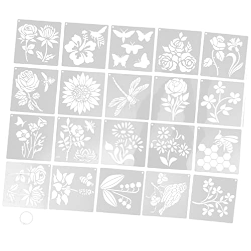 Homoyoyo 20 Stück Teiliges Wiederverwendbarer Malerschablonen mit Kreativen Blumen und Pflanzenmotiven Vielseitige Schablonen für DIY Malprojekte Kinderzeichnungen Scrapbooking und Homoyoyo 20 Stück Teiliges Wiederverwendbarer Malerschablonen mit Kreativen Blumen und Pflanzenmotiven Vielseitige Schablonen für DIY Malprojekte Kinderzeichnungen Scrapbooking und von Homoyoyo