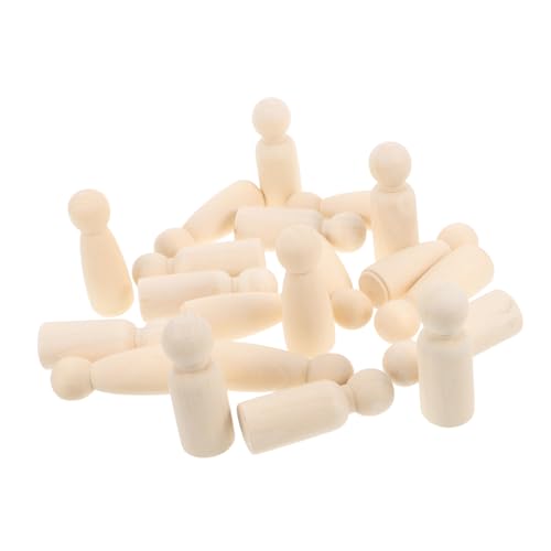 Homoyoyo 20 Stück Unvollendete Holzfiguren zum Bemalen für Kreative Diy Projekte für Bastelarbeiten Beige Jungen Mädchen von Homoyoyo