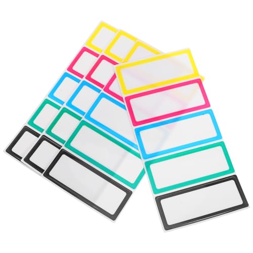 Homoyoyo 20 Stück Wiederverwendbare Abwischbare Etiketten für Lebensmittelaufbewahrung Bunte Selbstklebende Beschriftungsaufkleber für Küche Glasbehälter von Homoyoyo
