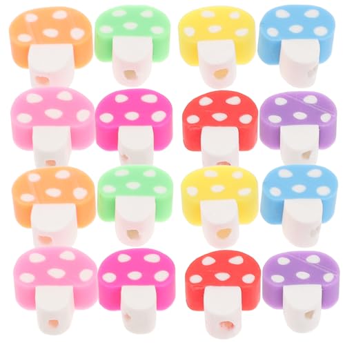 Homoyoyo 200 Stück Bunte Pilz polymer tonperlen für Schmuckherstellung DIY Armband Halskette Ohrringe Leichte Spacer Perlen für Kreative Bastelprojekte von Homoyoyo