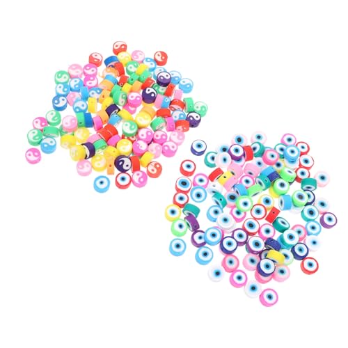 Homoyoyo 200 Stück Bunte Polymer Clay Perlen DIY Schmuck Zubehör für Armband Halskette Runde Spacer Beads Vielseitig zum Auffädeln und Schmuckherstellung Geeignet von Homoyoyo