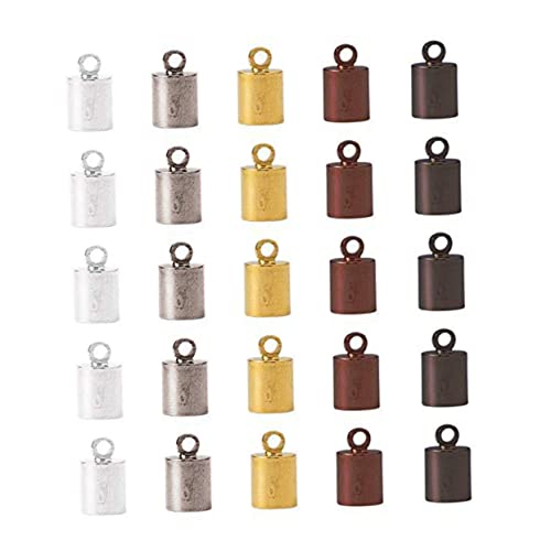 Homoyoyo 200 Stück DIY Schmuckzubehör Kupfer Kappen für Lederbänder Mischfarben Endkappen für Armbänder und Einfaches Basteln von Schmuck Homoyoyo 200 Stück DIY Schmuckzubehör Kupfer Kappen für Lederbänder Mischfarben Endkappen für Armbänder und Einfaches Basteln von Schmuck von Homoyoyo