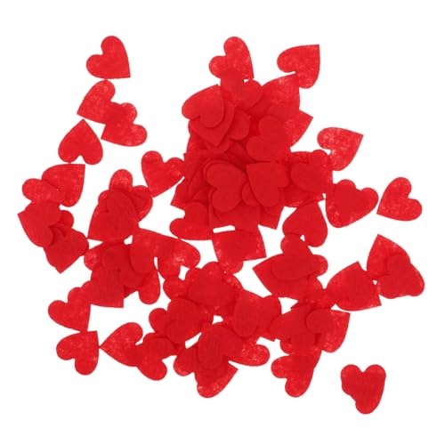Homoyoyo 200 Stück Filz Herz Aufnäher Dicke Rote DIY Bastelapplikationen für Haarspangen Kleidung Verzierung Handgefertigte Stickerei Patches Zubehör von Homoyoyo