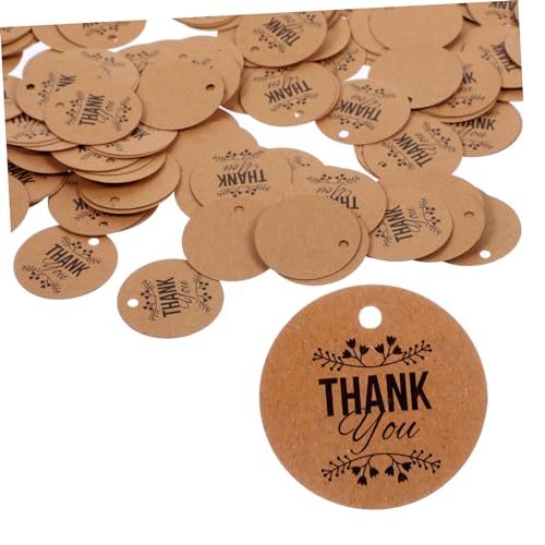 Homoyoyo 200 Stück Geschenkanhänger Etiketten umwickeln Du Stichworte Danke Stempel runde Dankeschön-Tags Hallo runde Tags Karten-Tags Kreis-Tag Hanging Tag leer Kraftpapier von Homoyoyo