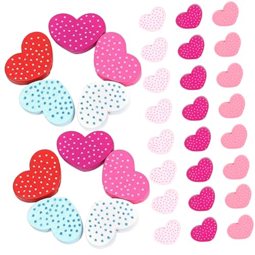 Homoyoyo 200 Stück Holzperlen Herzen DIY Bastelperlen für Valentinstag Glatte Oberfläche Vielseitig Einsetzbar für Schmuckherstellung Dekoration und Kreative Projekte von Homoyoyo