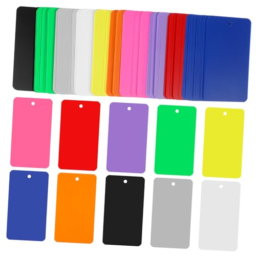 Homoyoyo 200 Stück Leeres Etikett Bunte Hängeetiketten 200 farbig Name Farbe leerer Etikettenaufkleber Schild Leerzeichen UPS Schlüssel dekoration paletten hängende Etiketten Shop-Zubehör von Homoyoyo