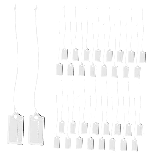Homoyoyo 200 Stück Preisschild Tag leer Etiketten zum Aufhängen aus Papier für Zeichen kleidungsetiketten Schmuckanhänger Geschenkanhänger Preisschilder für Schmuck Baumwollfaden Silver von Homoyoyo