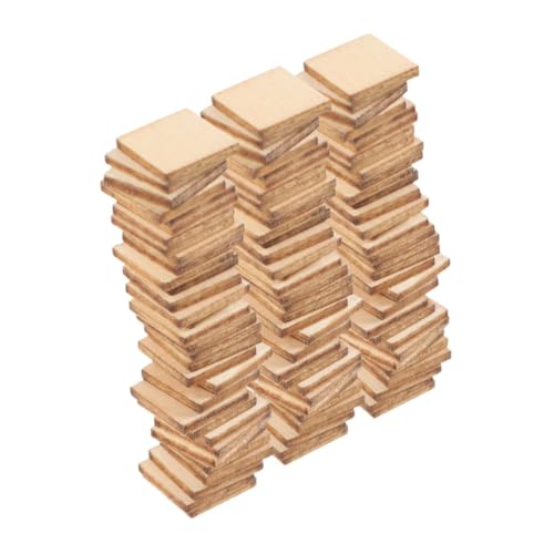 Homoyoyo 200 Stück Quadratische Holzfliesen: 4 Cm Große, Blanke Holzscheiben Für Heimwerkerarbeiten, Hochzeitsdekorationen Und Kunstprojekte. Glatte Oberfläche Zum Bemalen Und Gravieren. von Homoyoyo