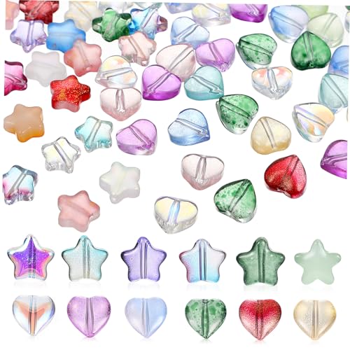 Homoyoyo 200 Stück Teiliges Glasperlen mit Stern und Herzform Spacer Beads für Schmuckherstellung Bastelperlen zum Auffädeln von Armbändern Halsketten DIY Schmuckzubehör Gemischte Farben Homoyoyo 200 Stück Teiliges Glasperlen mit Stern und Herzform Spacer Beads für Schmuckherstellung Bastelperlen zum Auffädeln von Armbändern Halsketten DIY Schmuckzubehör Gemischte Farben von Homoyoyo