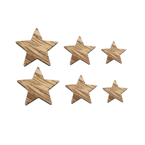 Homoyoyo 200 Stück Teiliges Holzsterne Mix aus Naturbelassenem Paulownia holz Glatt Geschliffen Vielseitige Holzscheiben für DIY Bastelprojekte Handgemachte Ornamente für Weihnachts von Homoyoyo
