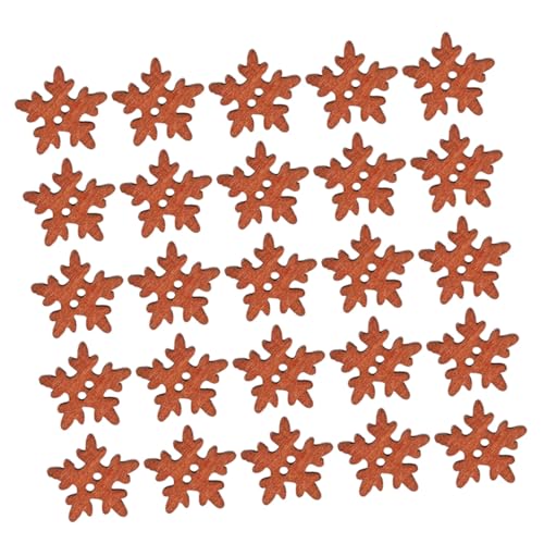Homoyoyo 200 Stück Weihnachts Holzknöpfe Schneeflockenform Stabile Nähknöpfe Kreative DIY Bastelverzierung für Weihnachtsdeko und Kleidung von Homoyoyo