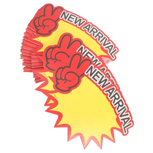 Homoyoyo 200 Stück schild Etikett Anzeige Verkaufstags Papier Kleine Tags Preisschilder Verkaufspreise Verkaufsanhänger für den Einzelhandel Zeichenschild 230g weißer Karton Gelb von Homoyoyo