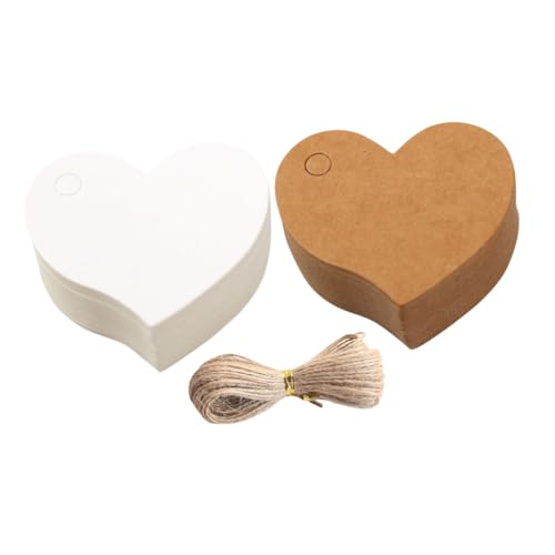 Homoyoyo 200Stücke Herzförmige Kartenanhänger Aus Kraftpapier Mit Schnur Blanko Geschenkanhänger Für Bastelarbeiten Valentinstag Hochzeiten Partys Und Dekorationen von Homoyoyo