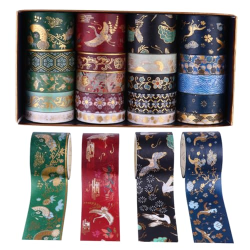 Homoyoyo 20Rolle Kranichmuster Washi Tape Dekoratives Klebeband für Scrapbooking DIY Bastelprojekte Geschenkverpackung Leicht Abziehbar und Rückstandsfrei Elegantes Design von Homoyoyo