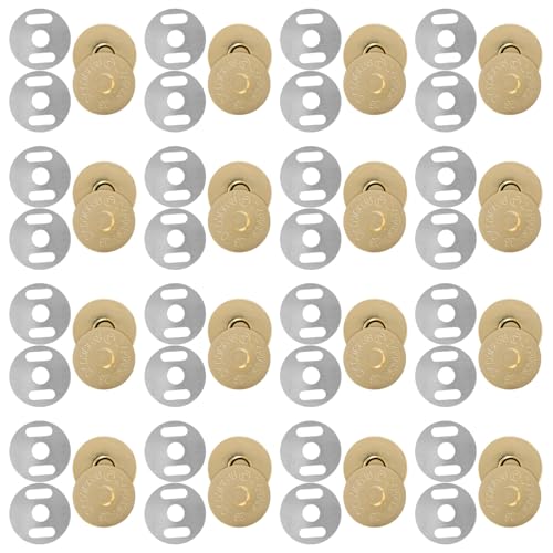 Homoyoyo 20Sätze Magnetknöpfe Magnetverschluss für Kleidung Geldbörsen und Wohnkultur Goldene Eisenkonstruktion Einfach zu Installieren und Vielseitig Einsetzbar von Homoyoyo