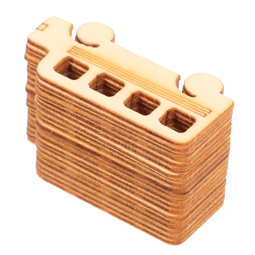 Homoyoyo 20Stücke DIY Busform Holzscheiben Glatte Oberfläche Bastelmaterial für Kreative Projekte Holzstücke für Handwerk und Dekoration von Homoyoyo