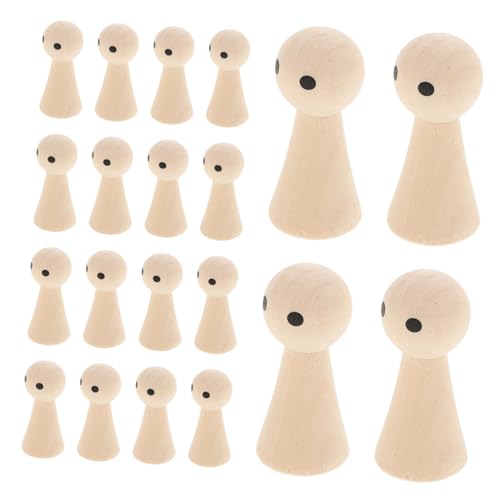 Homoyoyo 20Stücke DIY Holzfiguren Unvollendete Holzpuppen zum Bemalen Dekoration für Natürliche Holzmaterialien für Bastelprojekte und Kunsthandwerk von Homoyoyo