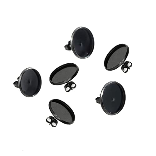 Homoyoyo 20Stücke DIY Ohrstecker Basis Runde Ohrringe Zubehör Schwarz Ohrstecker für Schmuckherstellung Ohrstopper Innendurchmesser Homoyoyo 20Stücke DIY Ohrstecker Basis Runde Ohrringe Zubehör Schwarz Ohrstecker für Schmuckherstellung Ohrstopper Innendurchmesser von Homoyoyo