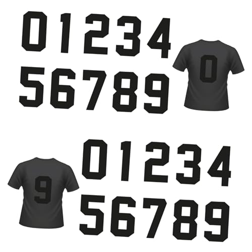 Homoyoyo 20Stücke Eisen Zahlen Patches für DIY Kleidung Schwarze Wärmeübertragungsaufkleber zur Kostümdekoration für T Shirts und Kreative Projekte von Homoyoyo