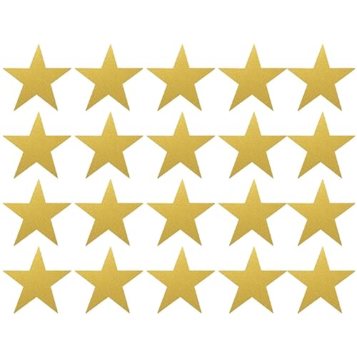 Homoyoyo 20Stücke Goldene Glitzernde Papier Sterne DIY Dekoration für Klassenzimmer und Themenpartys Wandschmuck und Bastelprojekte Hochwertigem Papier von Homoyoyo